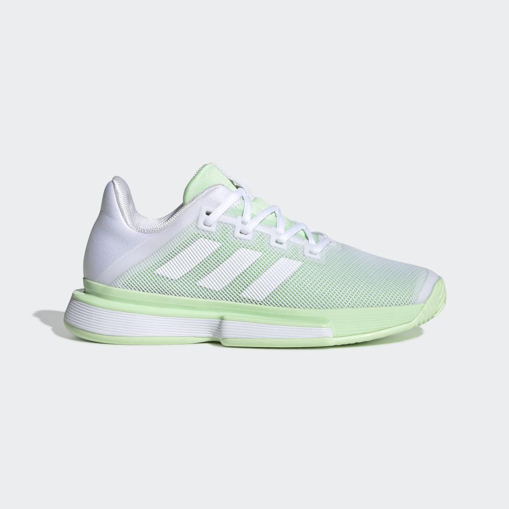 Adidas Women's SoleMatch Bounce Tennis Shoes White/Green Ireland G26790